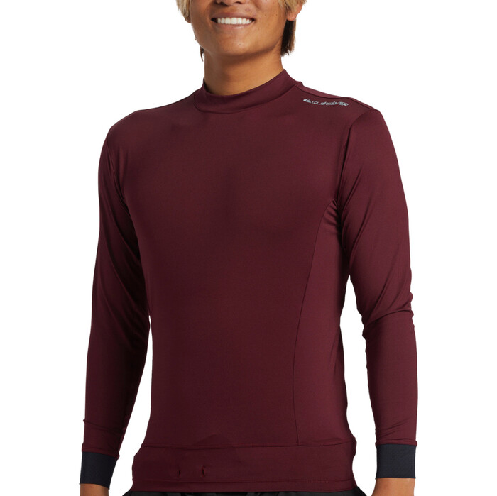 2024 Quiksilver Mens Highline Long Sleeve UPF 50 Surf T-Shirt AQYWR03146 - Wine